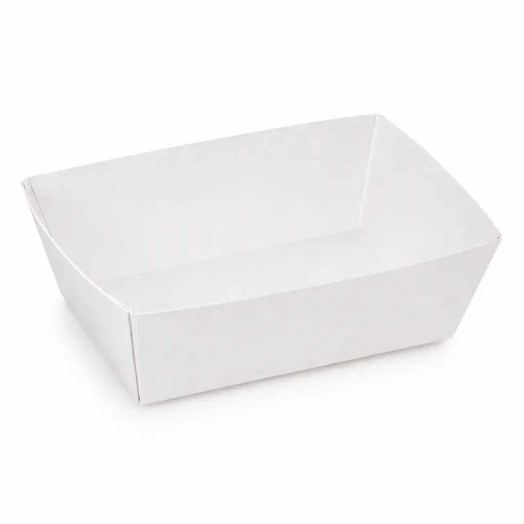 Barquettes à frites Carton Blanc C90 – 135×70×45 mm – 250 pièces
