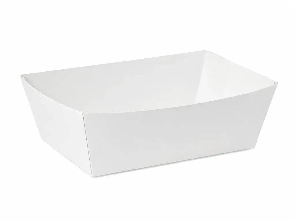 Pommes-frites-Schalen Karton weiß C92 – 125×85×50 mm – 250 Stück