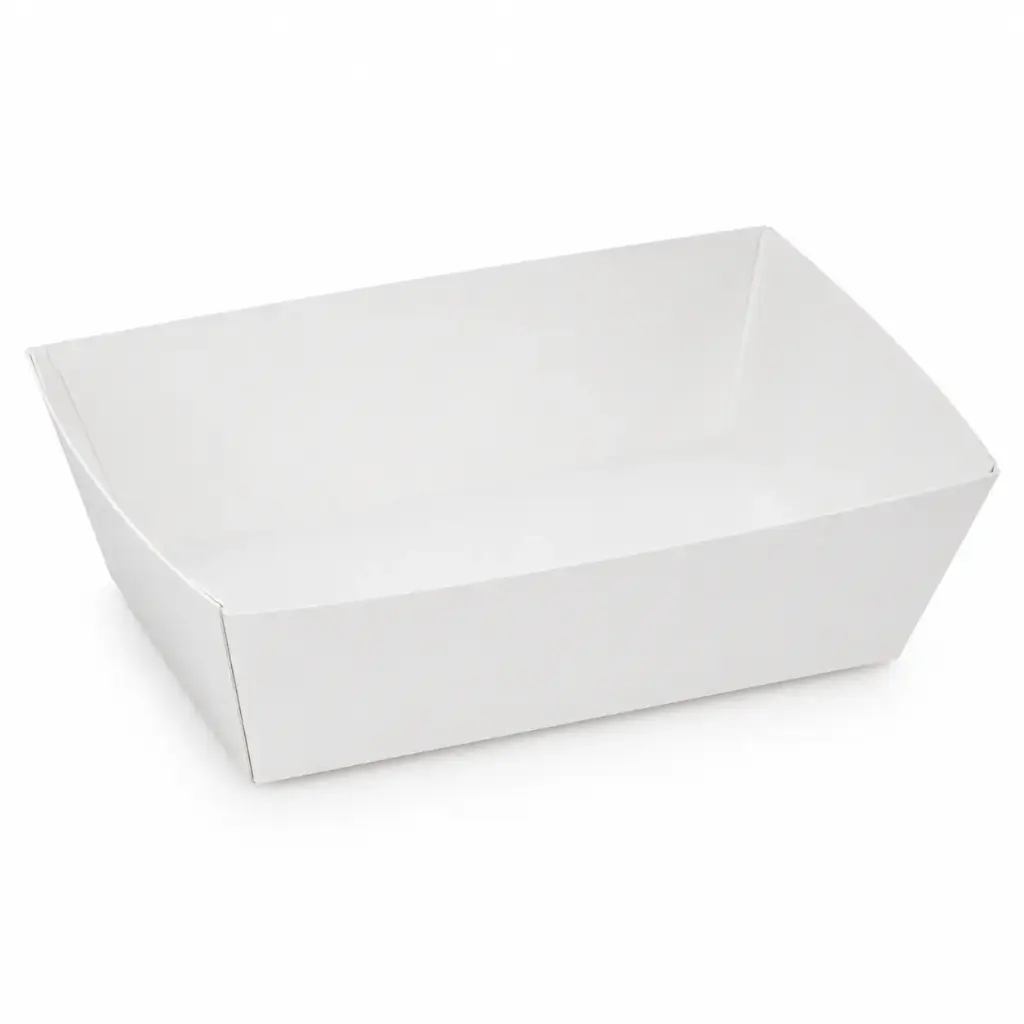 Pommes-frites-Schalen Karton weiß C93 – 150×90×54 mm – 250 Stück