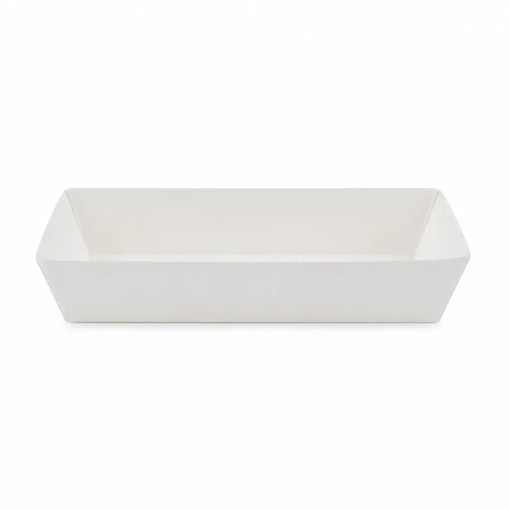 Ravier à frites & snack long carton blanc C2910 – 290×100 mm – 100 pièces