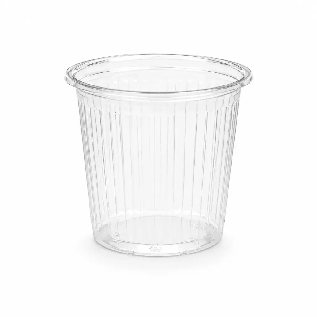 Pot à sauce strié transparent 10,5 cl Ø67 mm – 1000 pièces