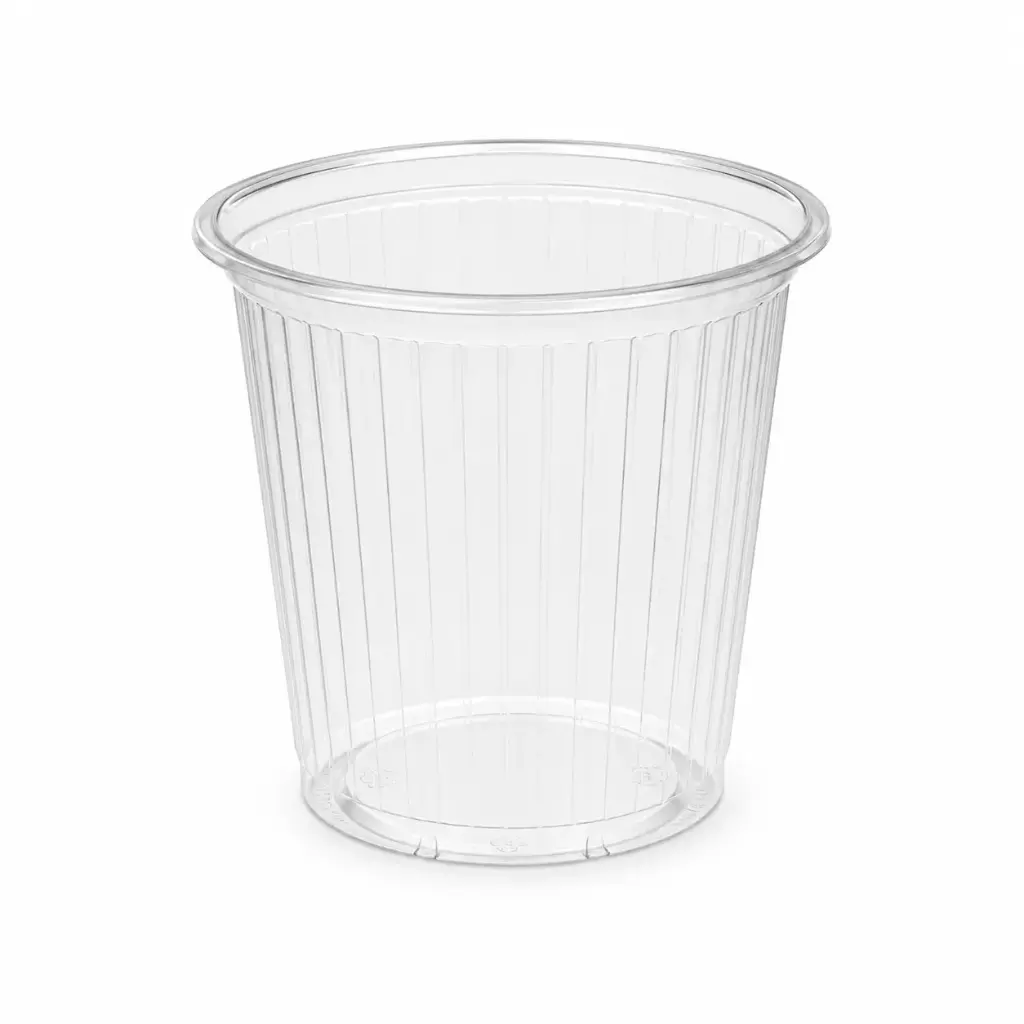 Ribbed clear sauce cup 12.5 cl Ø67 mm – 1000 pieces