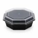 Black Octaview box + clear lid 19 cm – 200 pieces