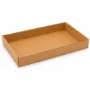 Bruine kartonnen draagschaal 40 × 25 × 7 cm – 50 stuks