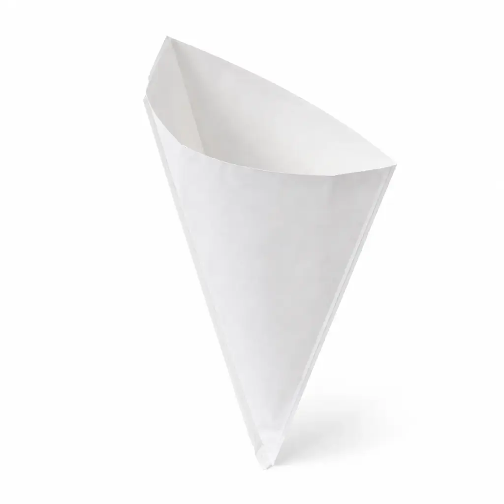 Witte papieren frietzak type puntzak nr. 1 klein – 1000 stuks
