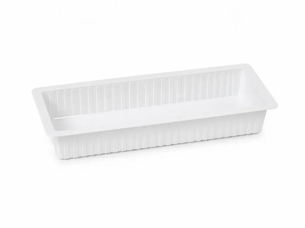 Ravier plastique blanc A16 216 × 72 × 35 mm – 1000 pièces