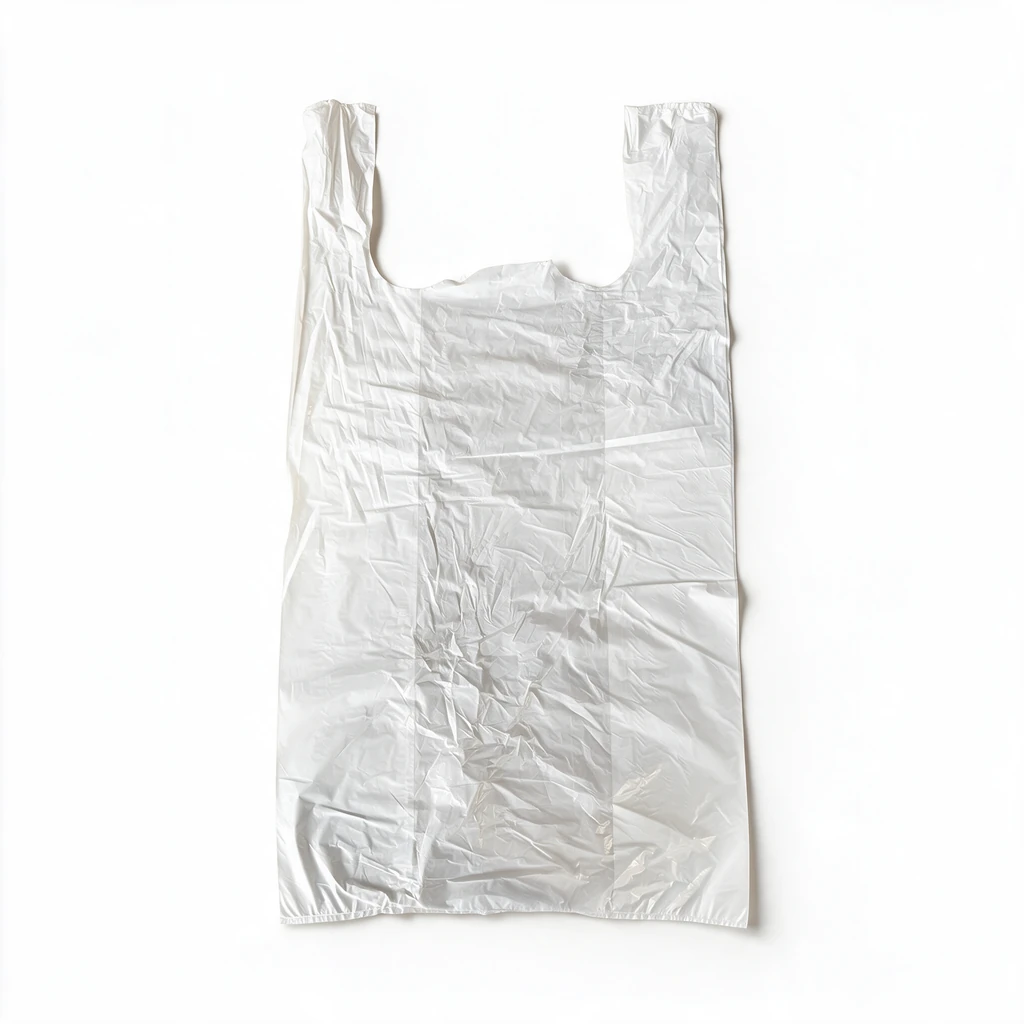 Sac bretelle HDPE blanc 30 + (2 × 10) × 60 cm – 21 µ – 1000 pièces