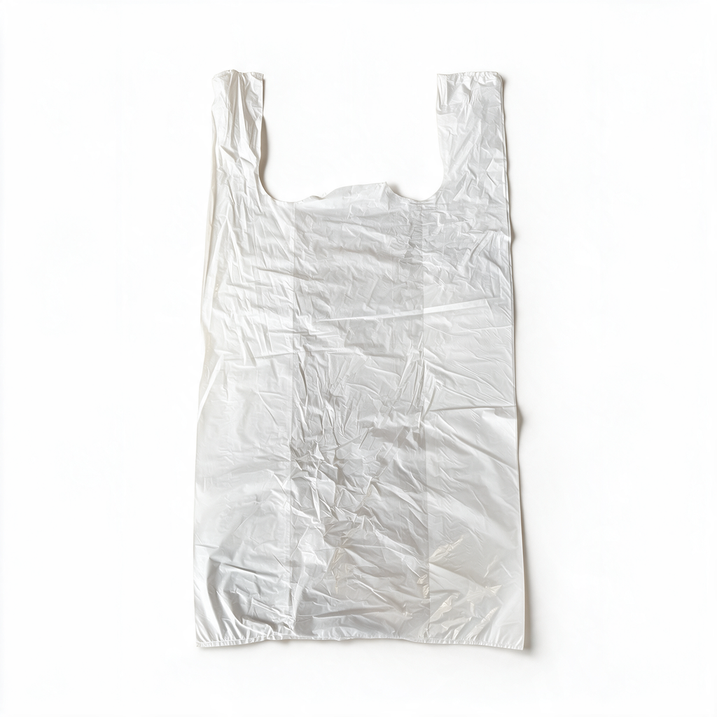 Sac bretelle HDPE blanc 30 + (2 × 10) × 60 cm – 21 µ – 1000 pièces