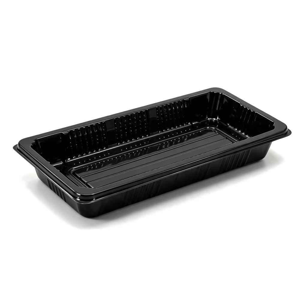 Rechteckige Sushi-Platte mit Deckel-02 – 223 × 95 × 50 mm – 400 Sets