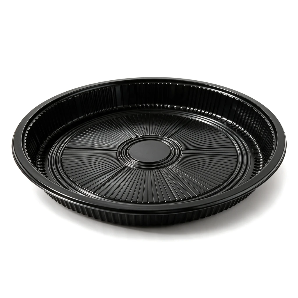 Runde Sushi-Platte mit Deckel-65 – Ø 380 × 60 mm – 120 Sets
