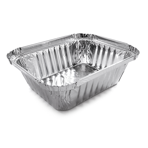 Aluminium schaaltje R28L 470 cc – 145 × 120 × 40 mm – doos van 10 × 100 stuks