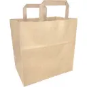Sac Bretelle papier Kraft 26 x 17 x 26 cm, poignée plate 250PCS