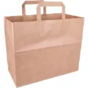 Sac Bretelle papier Kraft 32 x 22 x 26 cm, poignée plate 250PCS