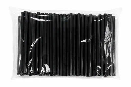 Paille réutilisable noire Ø8 × 150 mm – 20 x 250 pièces (5000pcs)