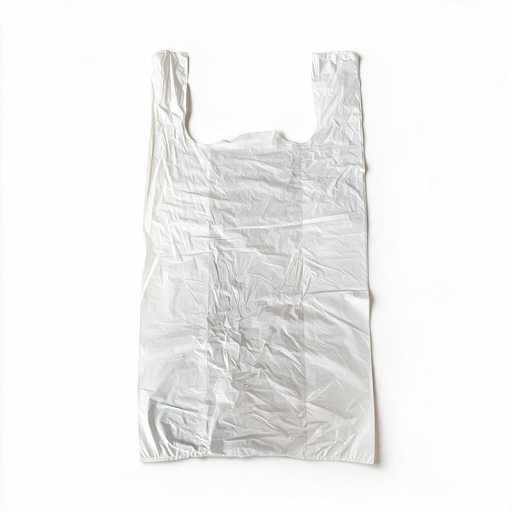 Sac bretelle HDPE blanc 30 + (2 × 10) × 60 cm – 21 µ – 1000 pièces