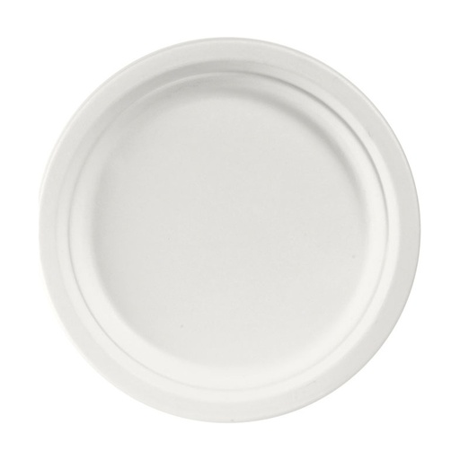Assiette bagasse Duni Ø 22 cm blanche – 8 × 50 pièces